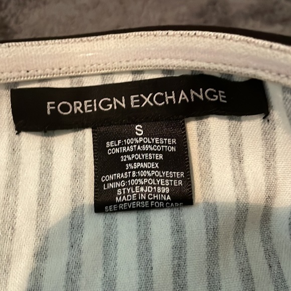 Foreign Exchange Size Small. White and Black Stripes on Top. Bottom Dress Black - Picture 3 of 4